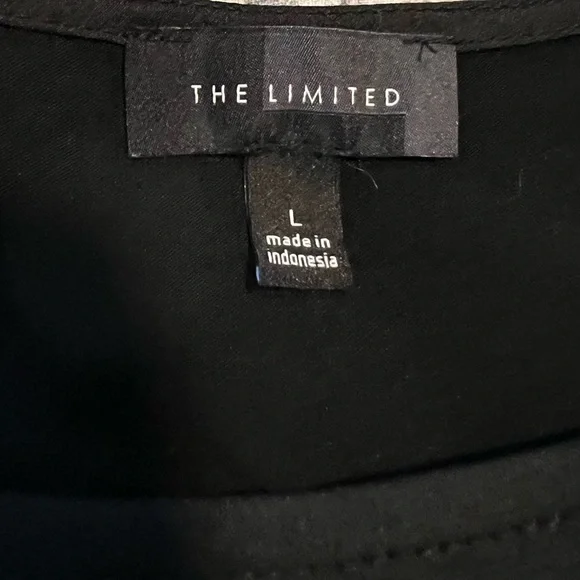 The Limited -Black mixed media dressy short sleeve blouse NWOT. Large - Picture 4 of 4